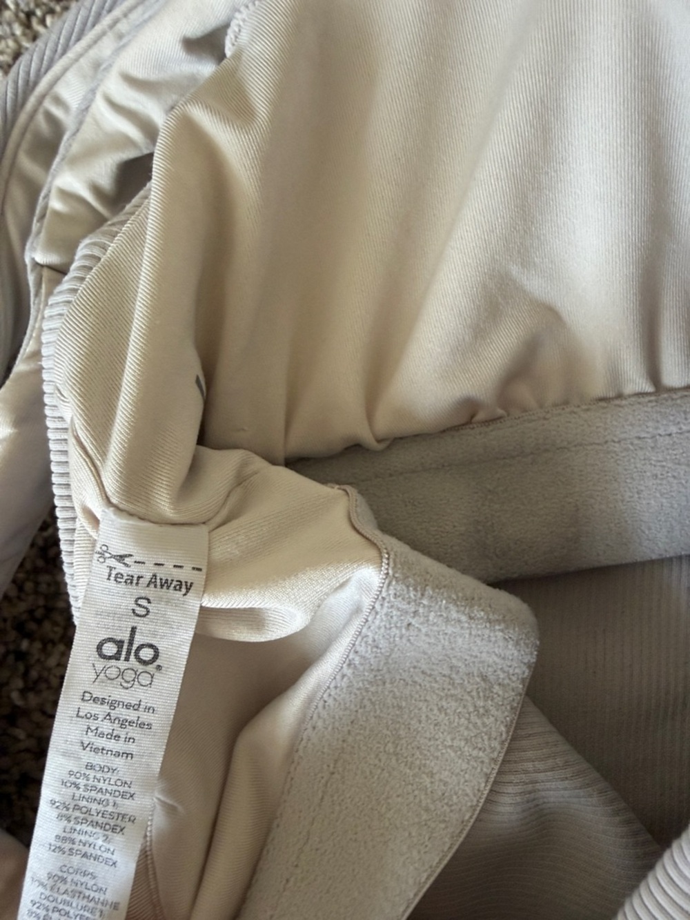 ALO Yoga Light Gray Ribbed Cross-Back Tank Top - Picture 3 of 3
